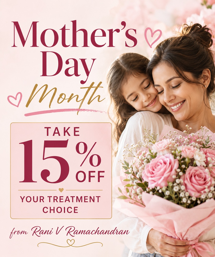 Celebrate Mom with a little self-care - enjoy 15% off your treatment of choice this Mother's Day Month.